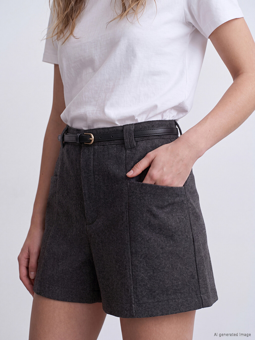 Woman Anthracite Shorts-2