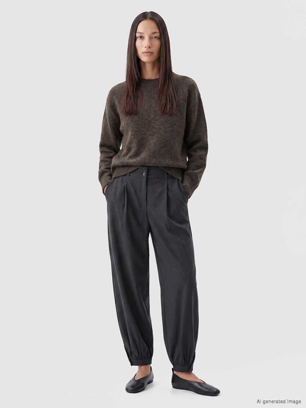 Crew Neck Oversize Women's Knitwear Sweater-1
