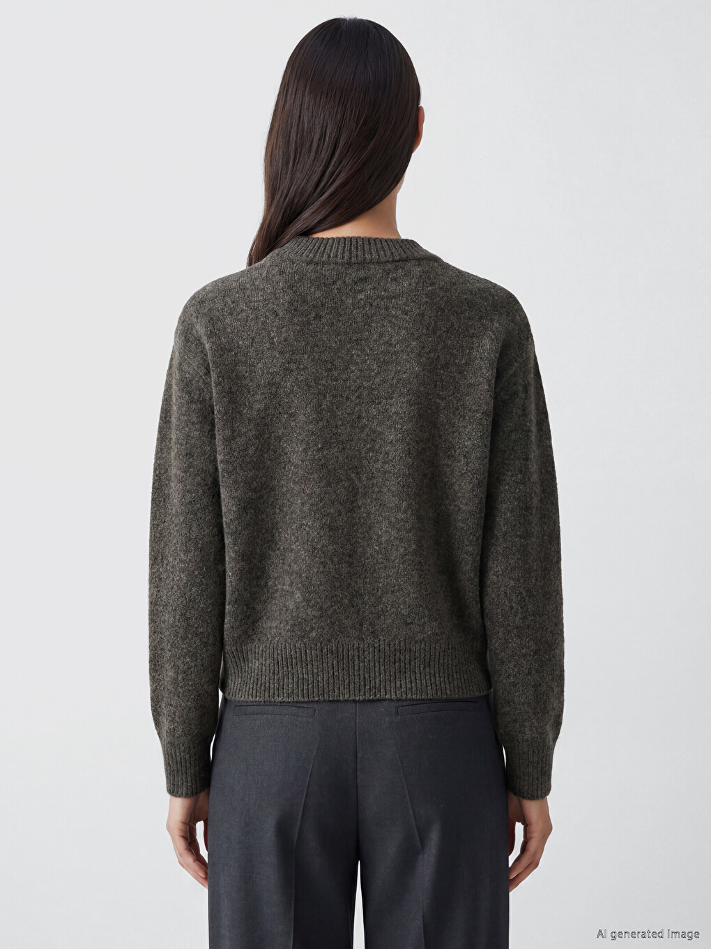 Crew Neck Oversize Women's Knitwear Sweater-3