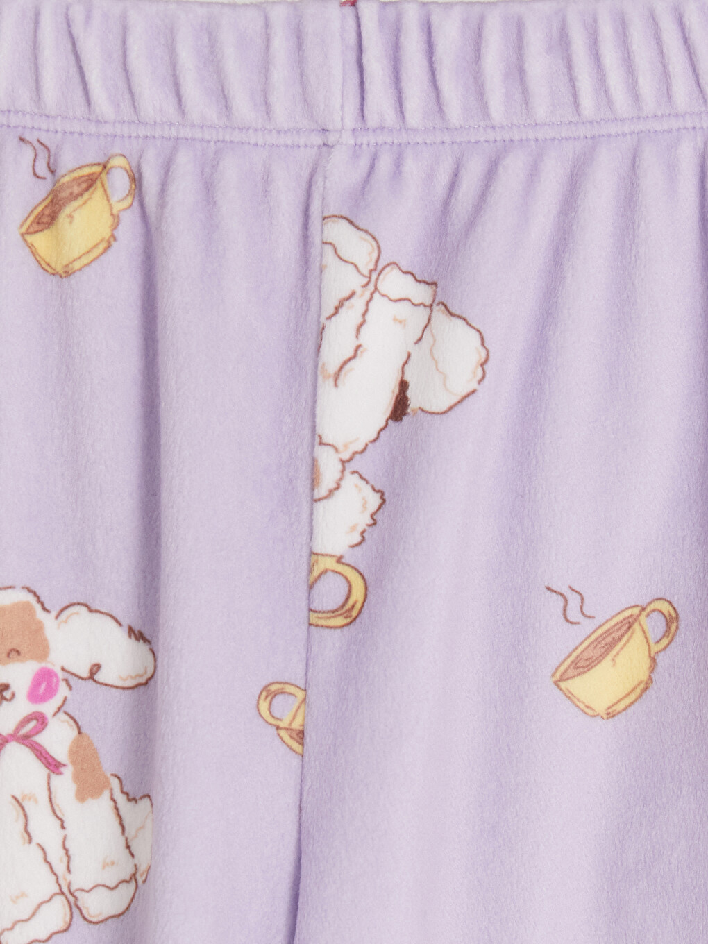 Lila Desenli Kız Çocuk Kadife Pijama Takım-5