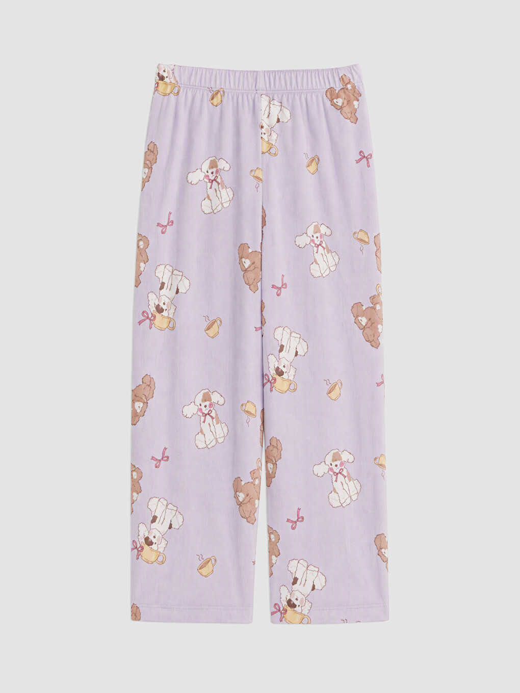 Lila Desenli Kız Çocuk Kadife Pijama Takım-6