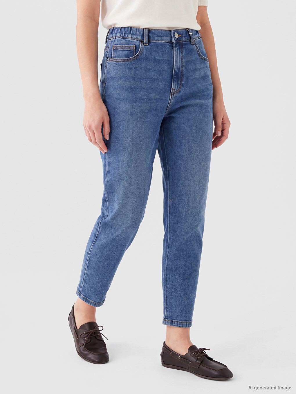 Yüksek Bel Slim Mom Jean-1