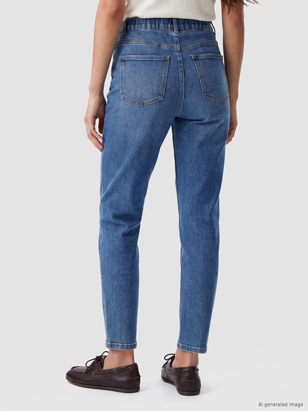 Yüksek Bel Slim Mom Jean-3