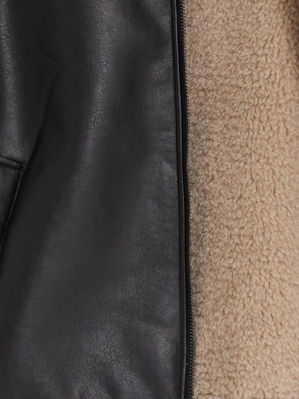 Fur Collar Men's Leather Look Coat-7