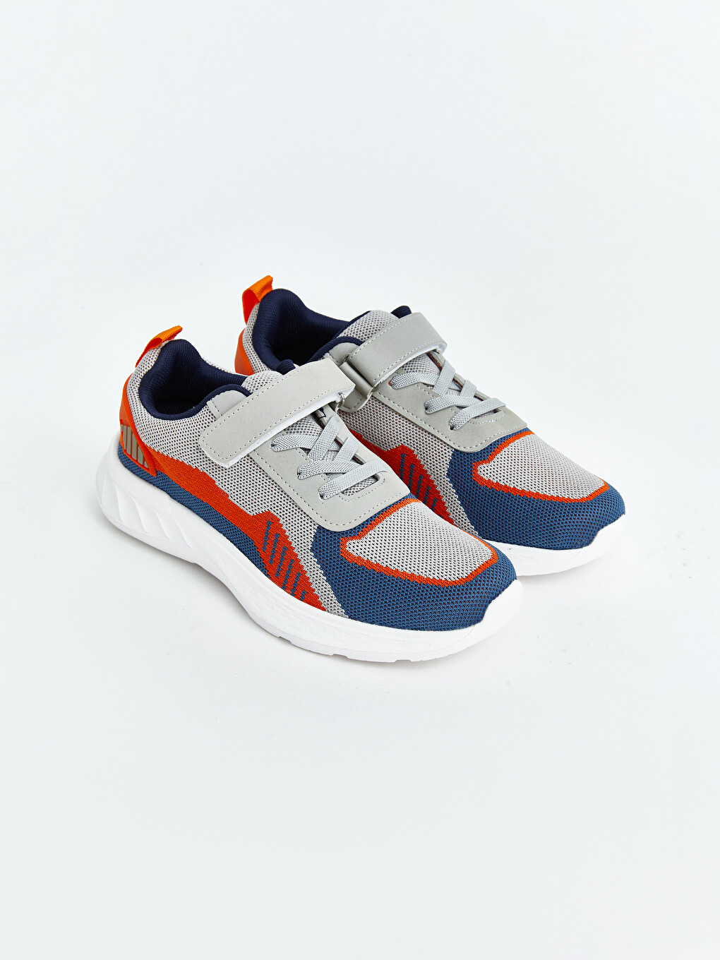 Gri Fileli Cırt Cırtlı Erkek Çocuk Sneaker