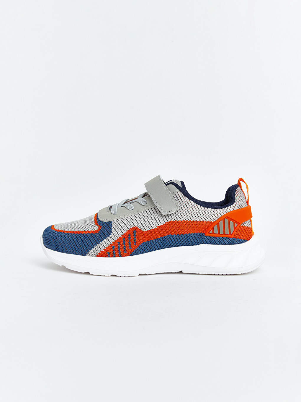 Gri Fileli Cırt Cırtlı Erkek Çocuk Sneaker-1
