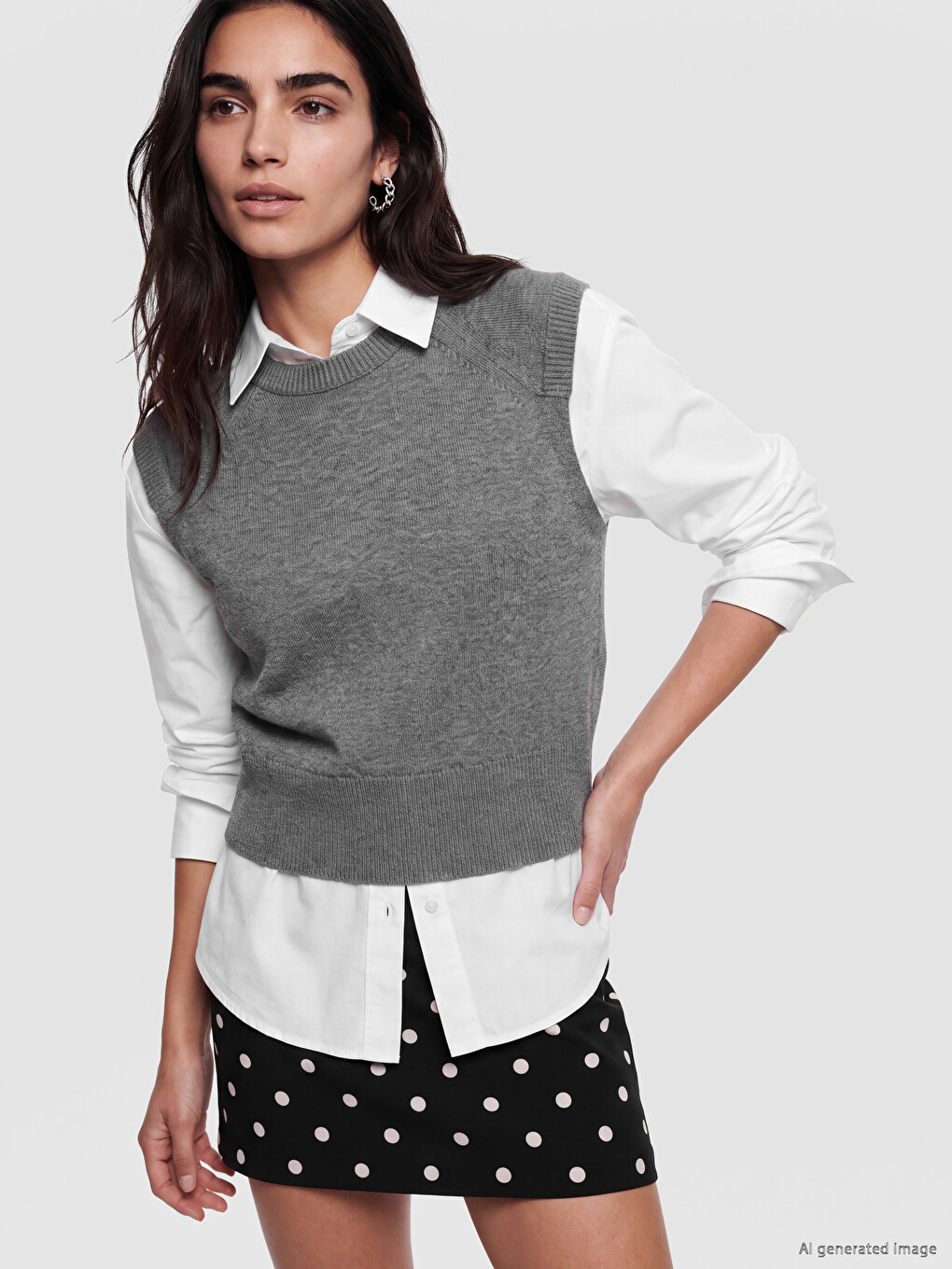 Crew Neck Women's Knitwear Sweater Vest
