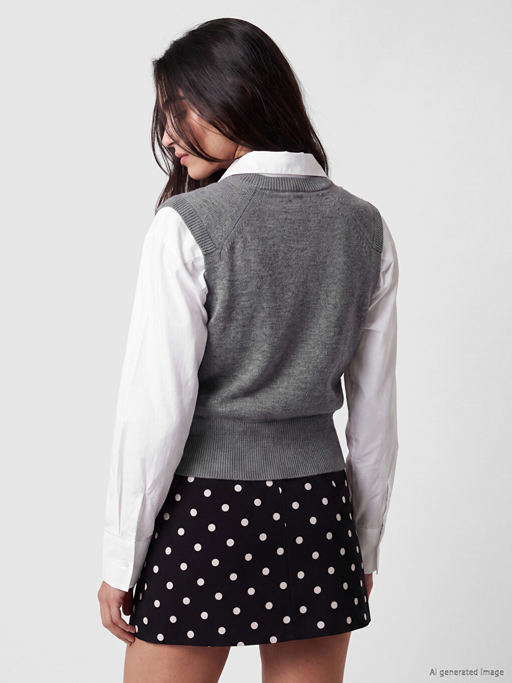 Crew Neck Women's Knitwear Sweater Vest-3