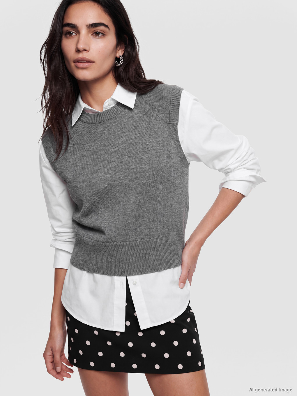 Crew Neck Women's Knitwear Sweater Vest