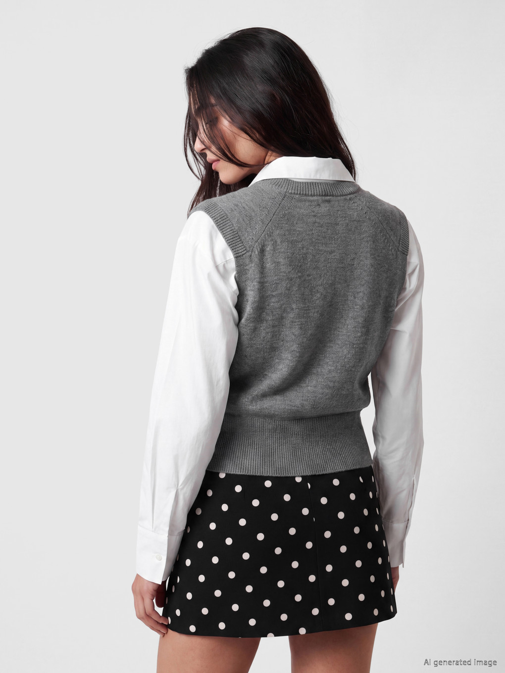 Crew Neck Women's Knitwear Sweater Vest-3