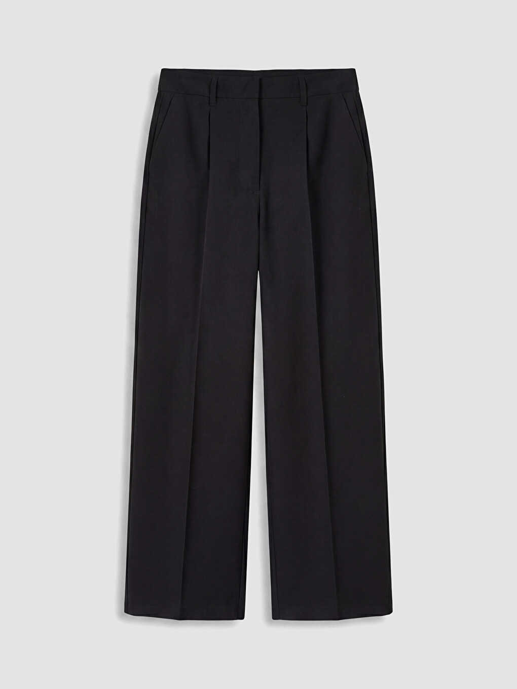 Loose Fit Women's Pleated Fabric Trousers-4