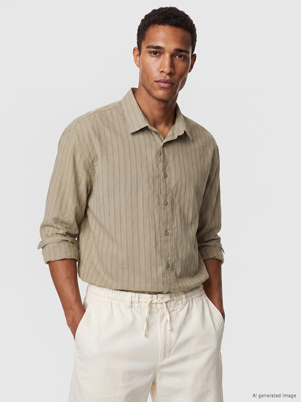 Regular Fit Striped Dobby Men's Shirt