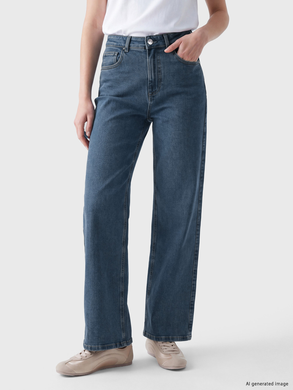 Pocketed Wideleg Jean-1