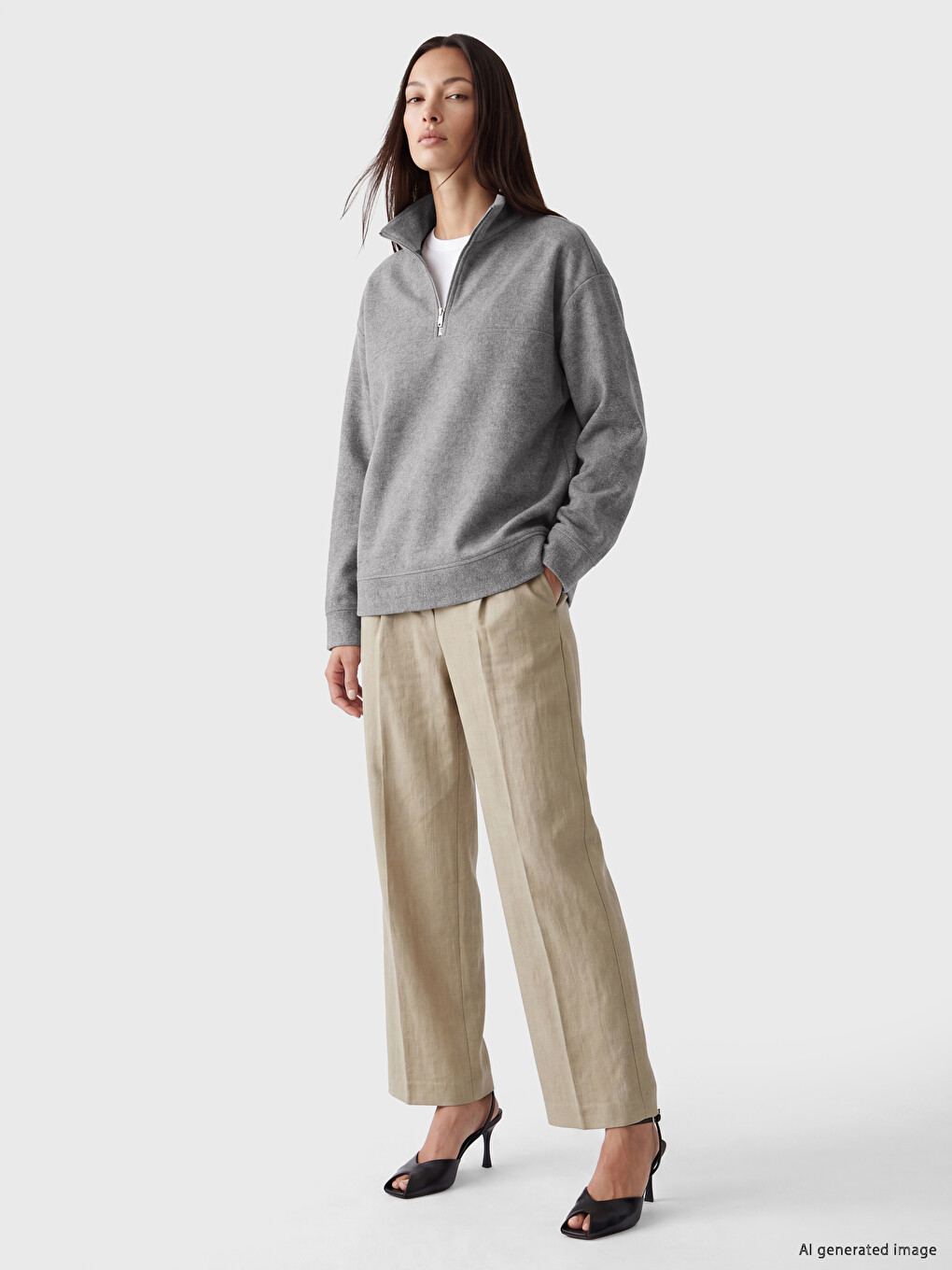 Half-zip Women's Sweatshirt-1