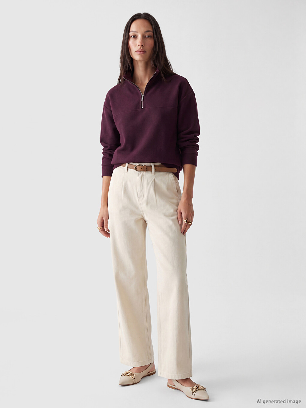 Half-zip Women's Sweatshirt-1
