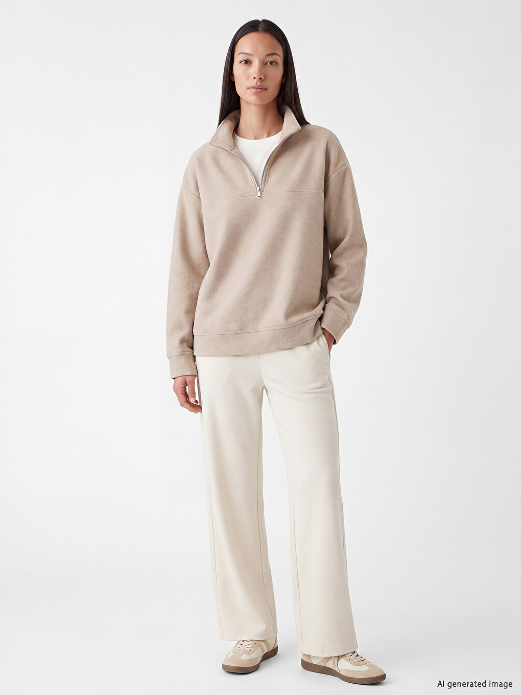 Half-zip Women's Sweatshirt-1