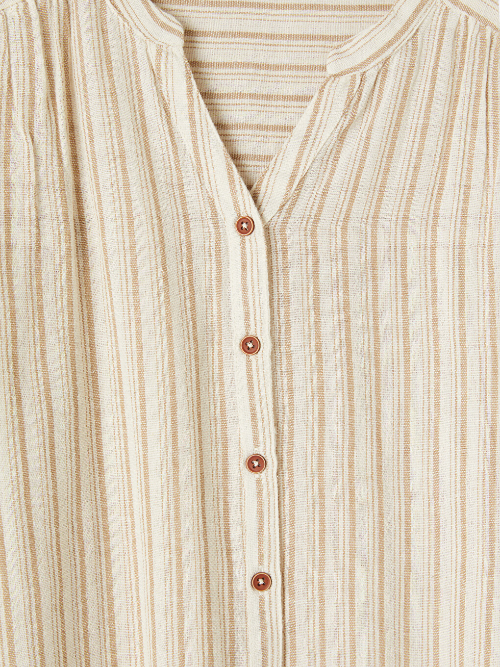 Notch Neck Striped Women's Shirt-5
