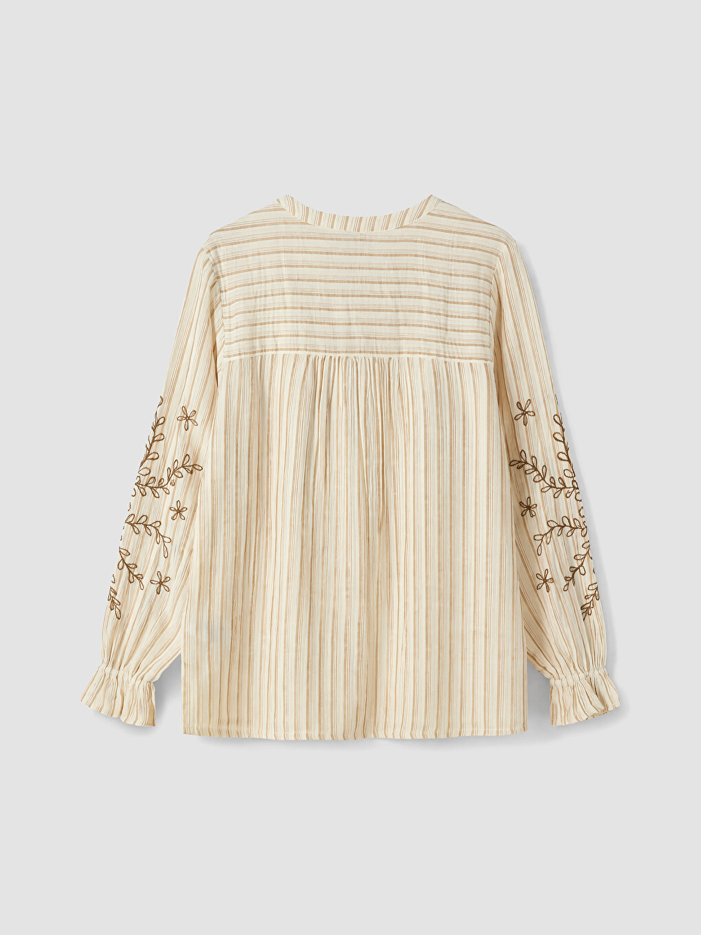 Notch Neck Striped Women's Shirt-7