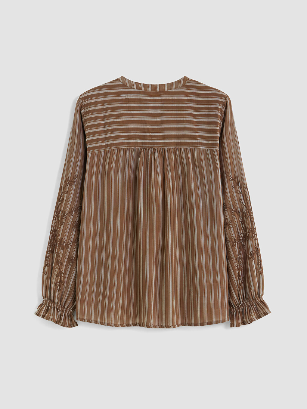 Notch Neck Striped Women's Shirt-5