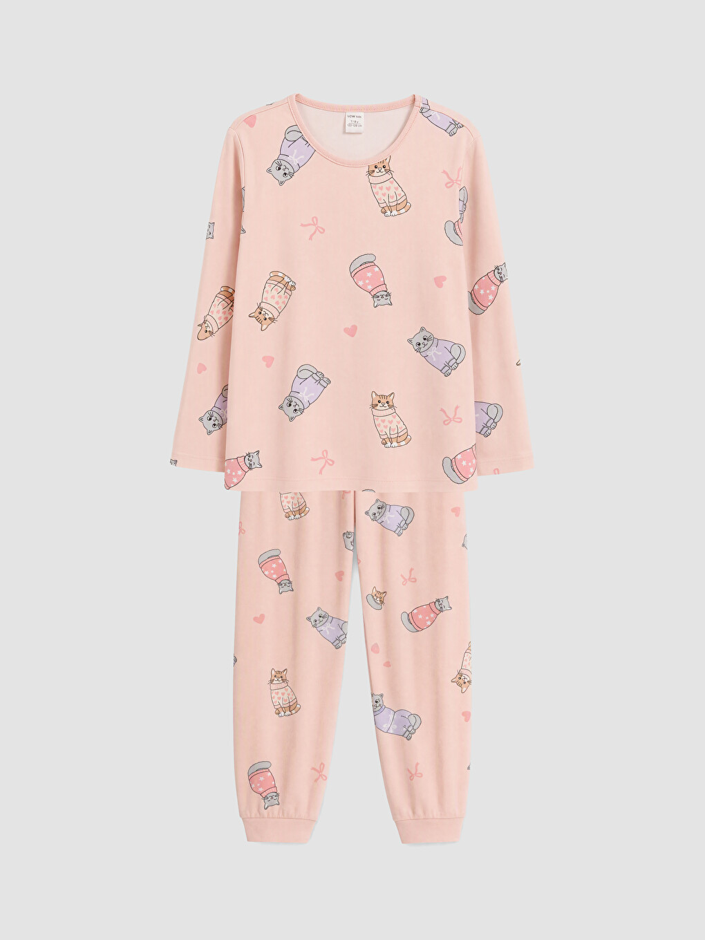 Pembe Desenli Kız Çocuk Pijama Takım