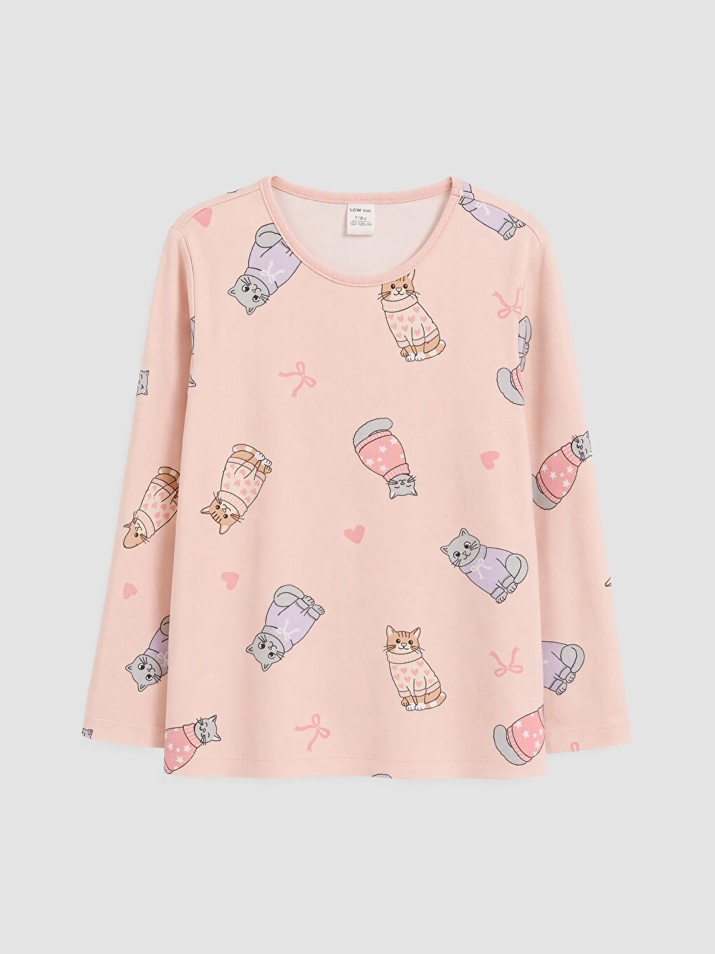 Pembe Desenli Kız Çocuk Pijama Takım-1
