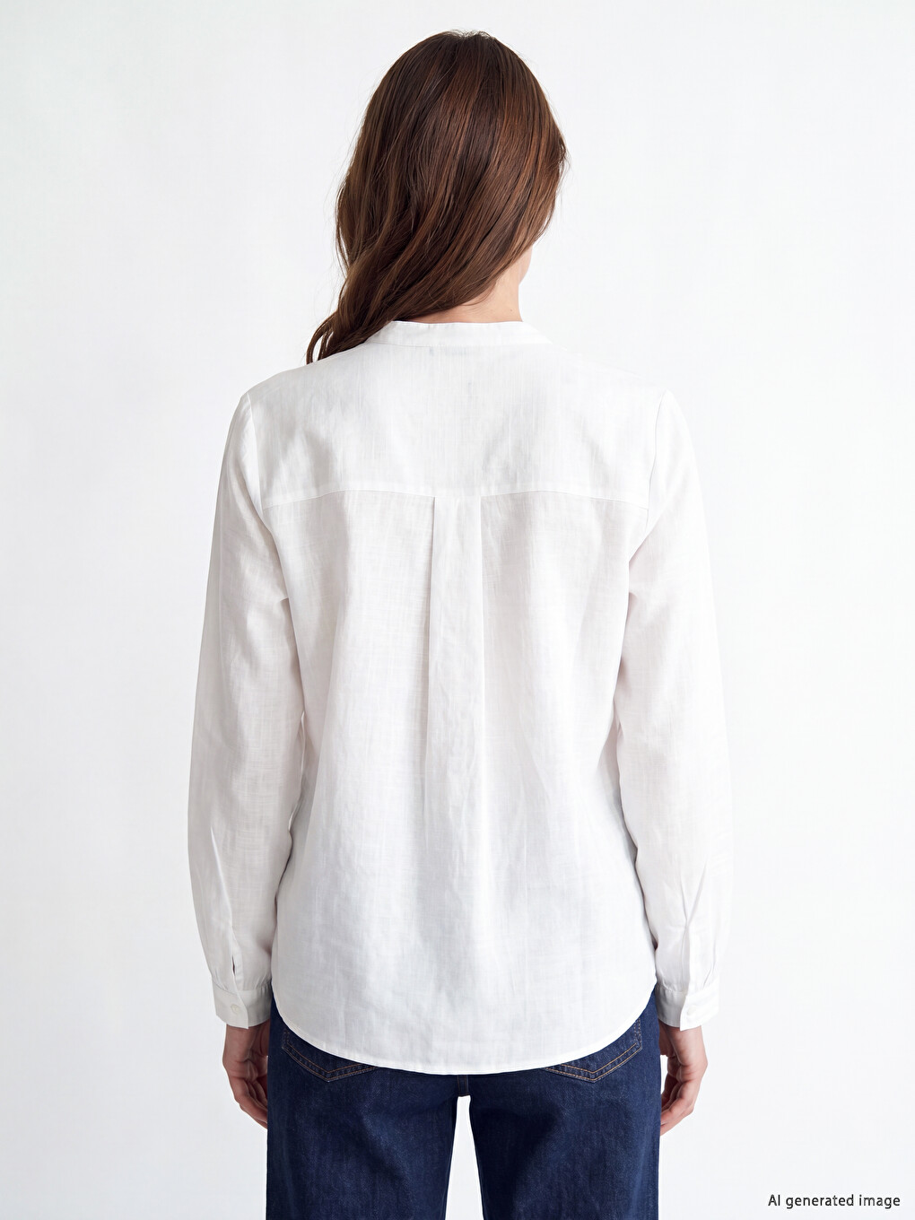 Notch Neck 100% Cotton Patterned Blouse-6