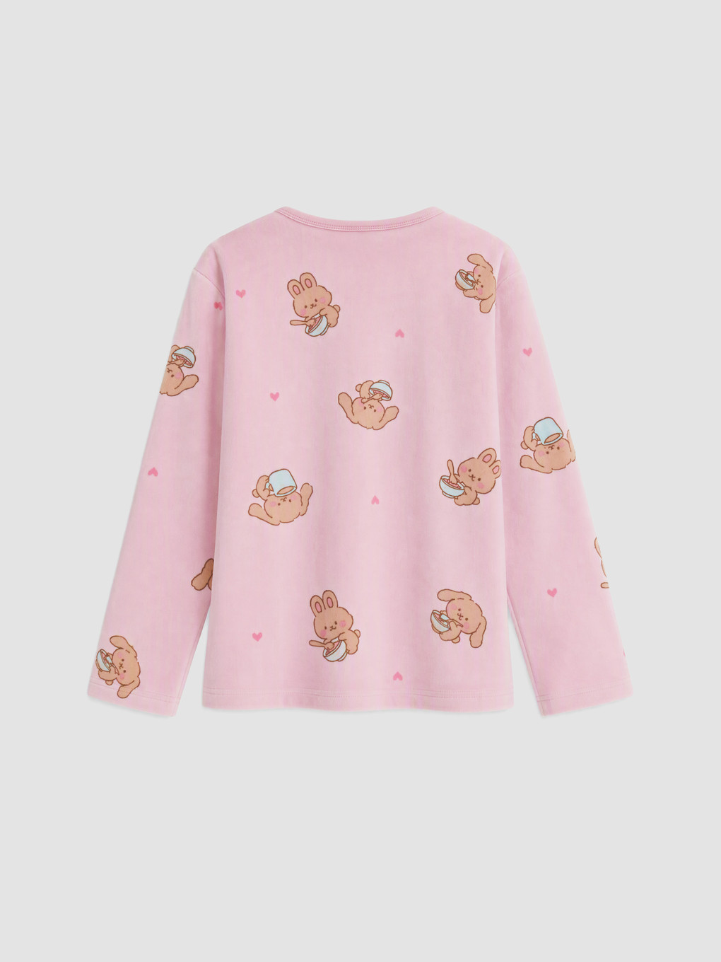 Pembe Desenli Kız Çocuk Kadife Pijama Takımı-3