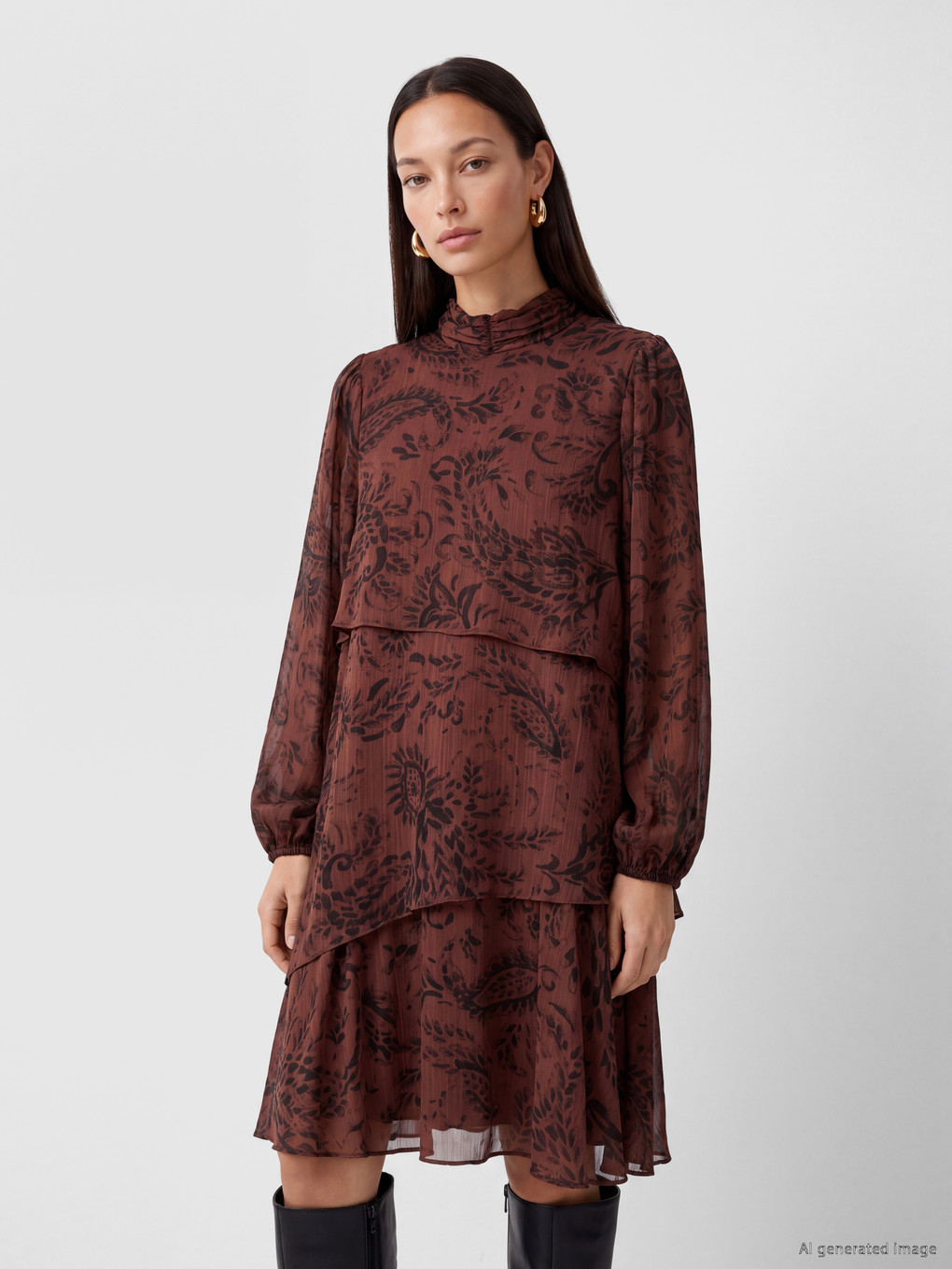 Woman Bordeaux Dress-1