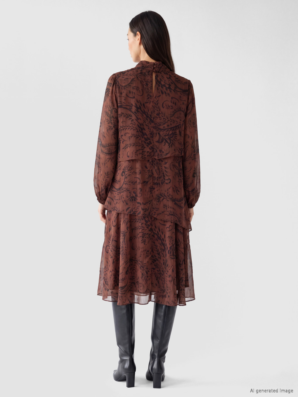 Woman Bordeaux Dress-3