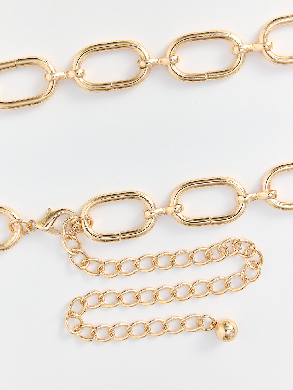 Adjustable Oval Ring Women's Chain Belt-1