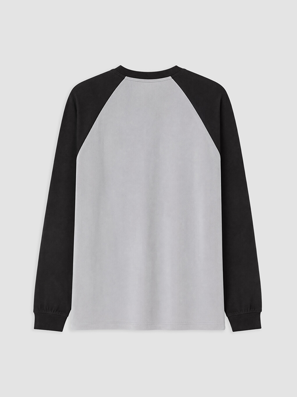 Gri Bisiklet Yaka Reglan Kol Erkek Sweatshirt-5