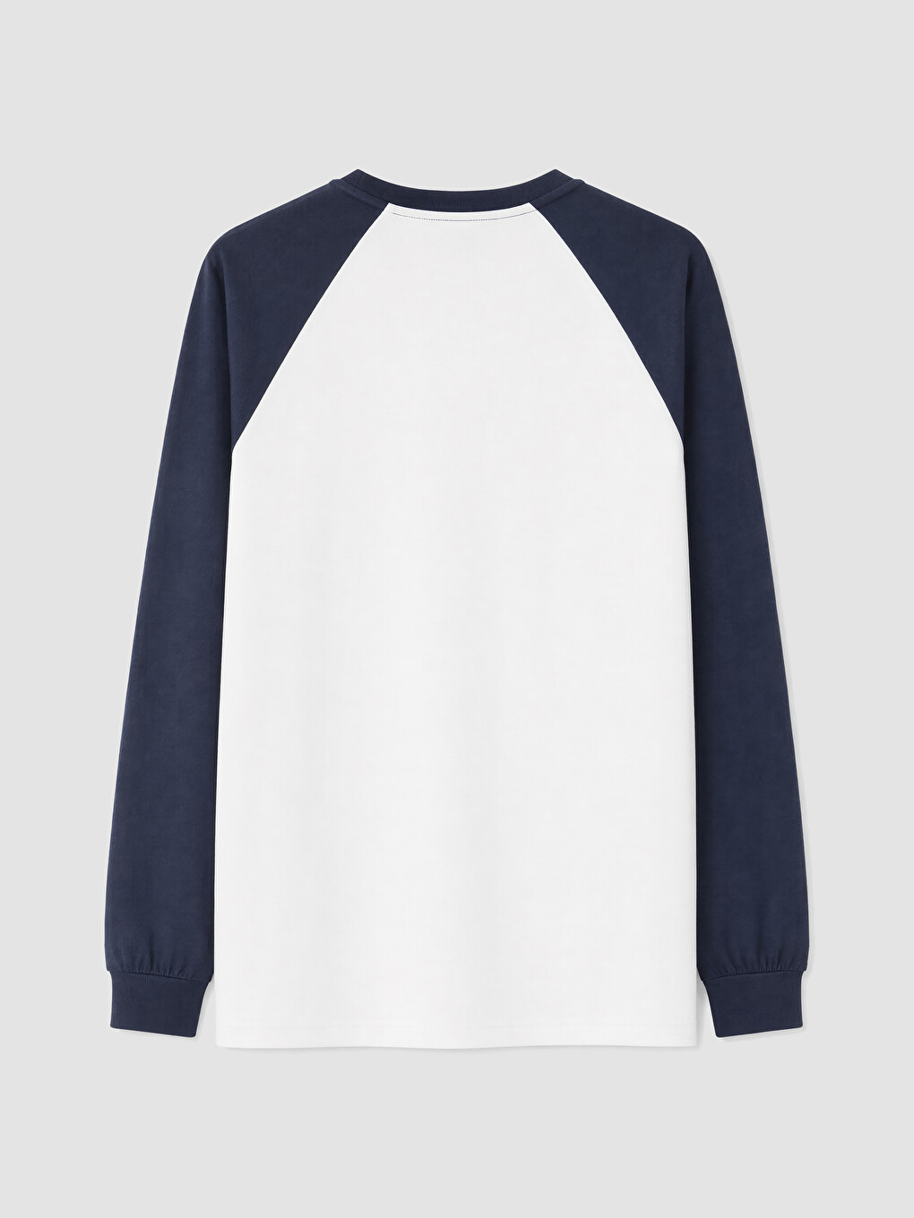 Beyaz Bisiklet Yaka Reglan Kollu Erkek Sweatshirt-6