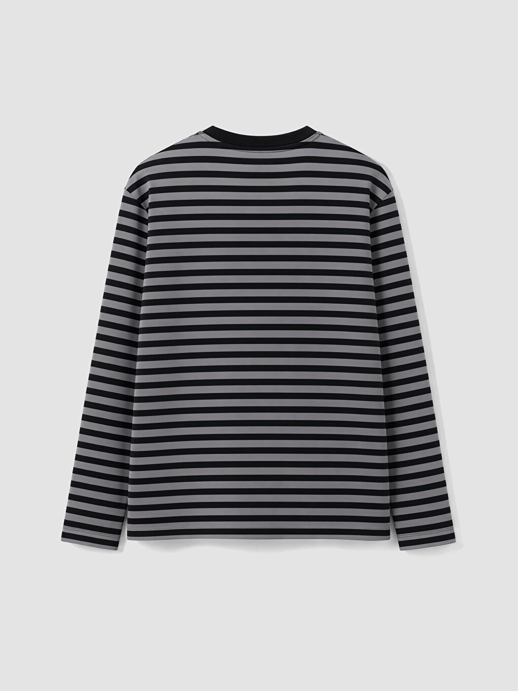 Antrasit Bisiklet Yaka Çizgili Erkek Sweatshirt-6
