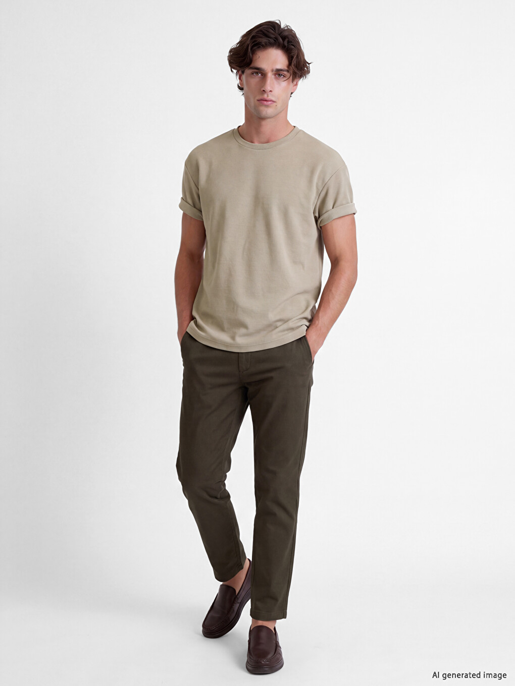 Man Beige T-shirt-1