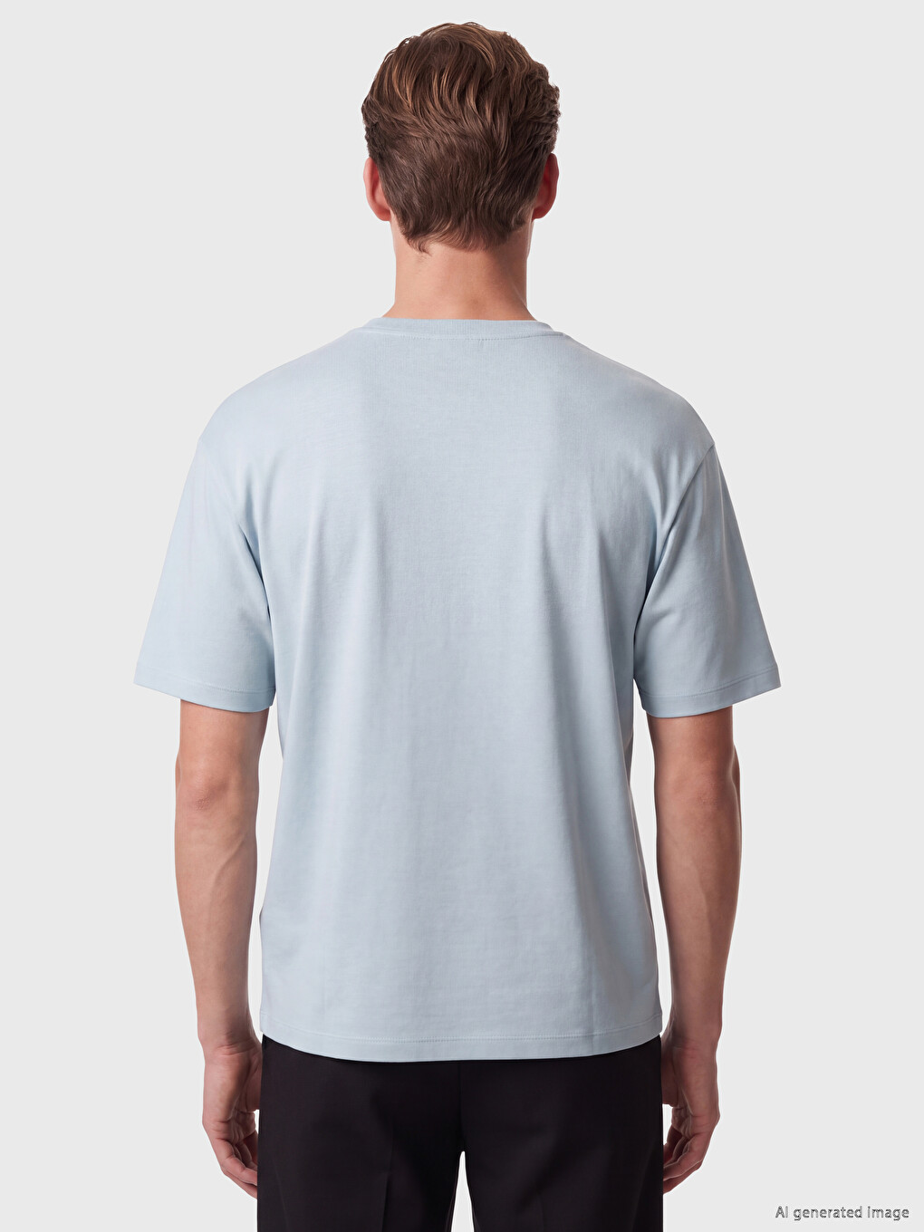 Mavi Loose Fit Akışkan Kumaş Tişört /04-4