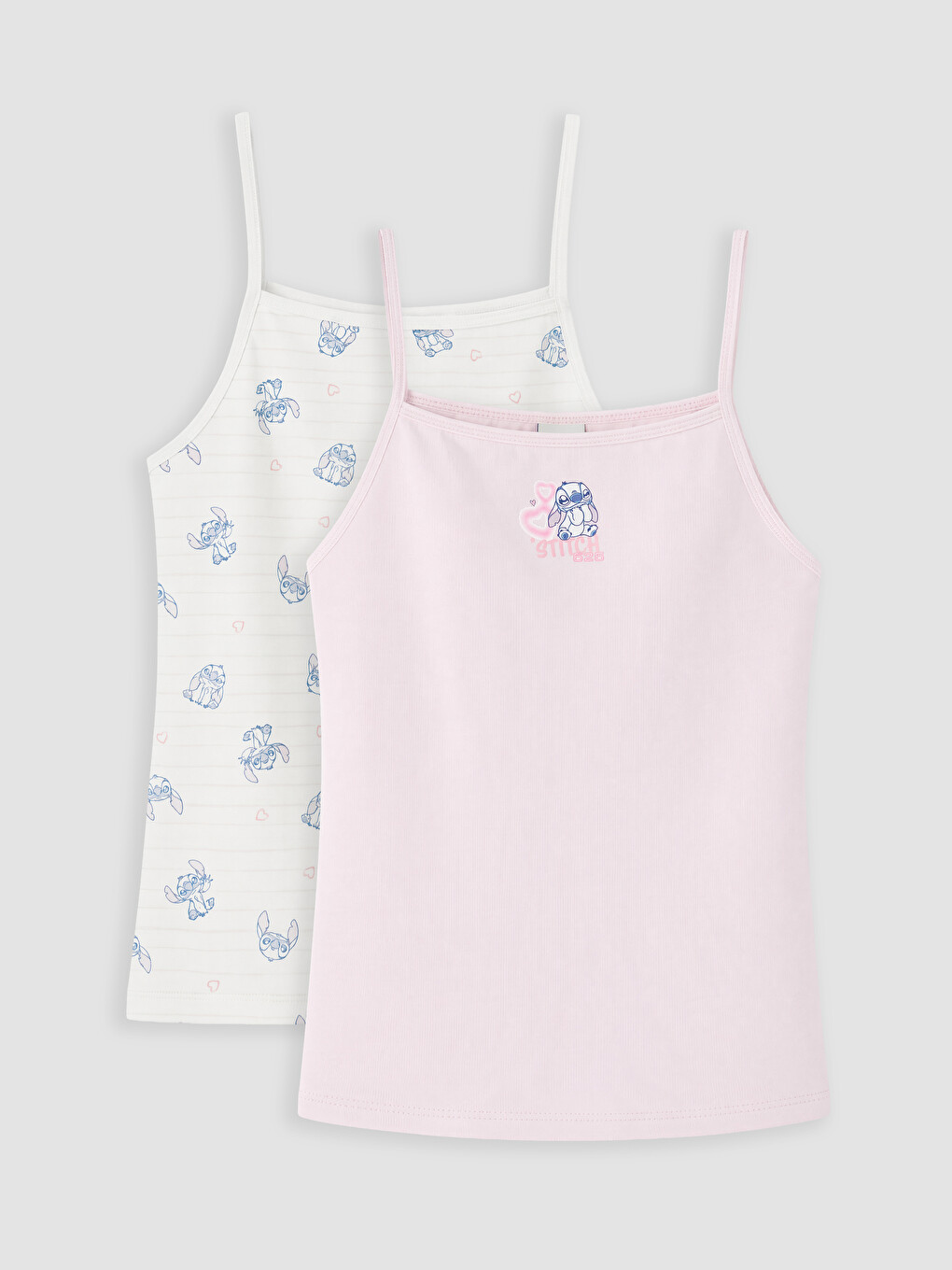 Lila Stitch Baskılı Kız Çocuk Atlet 2'li