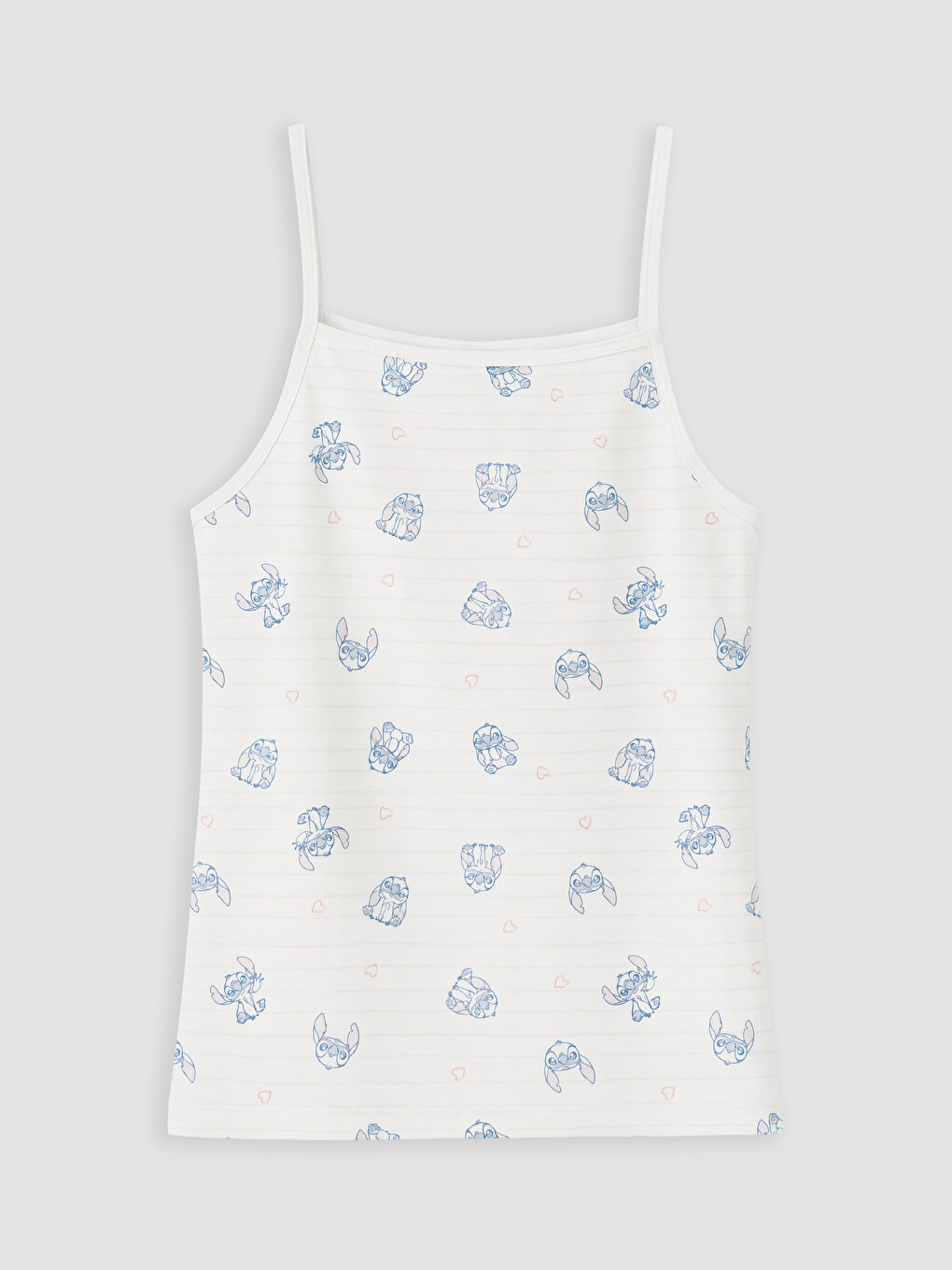 Lila Stitch Baskılı Kız Çocuk Atlet 2'li-1