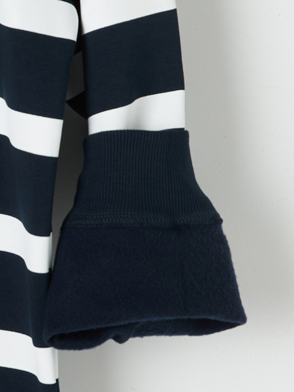 Lacivert Polo Yaka Çizgili Erkek Sweatshirt-2