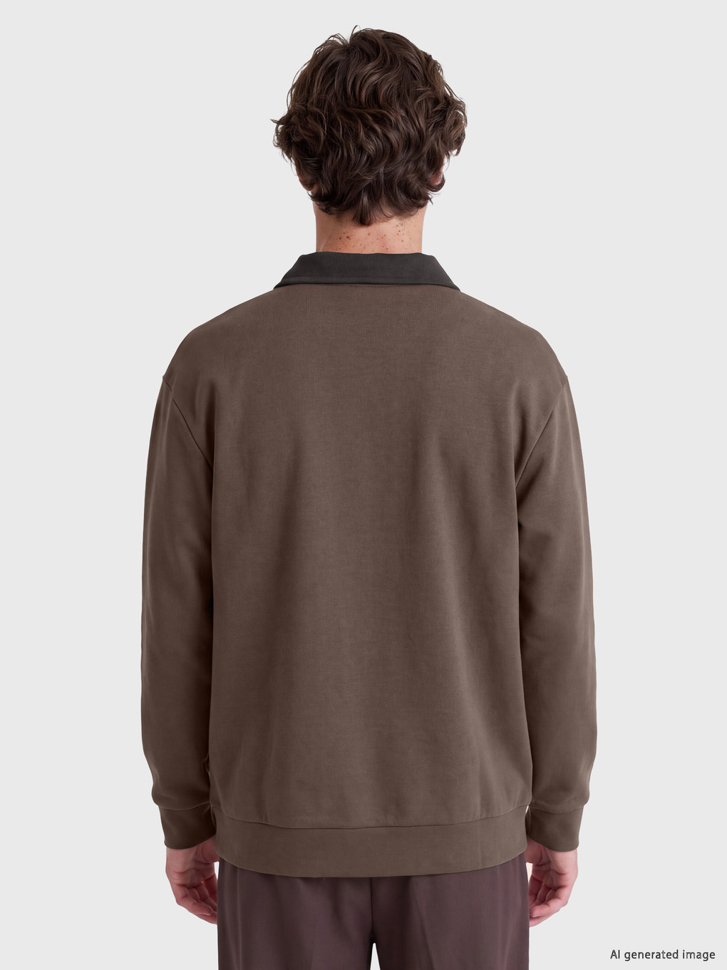 Polo Collar Men's Sweatshirt-3