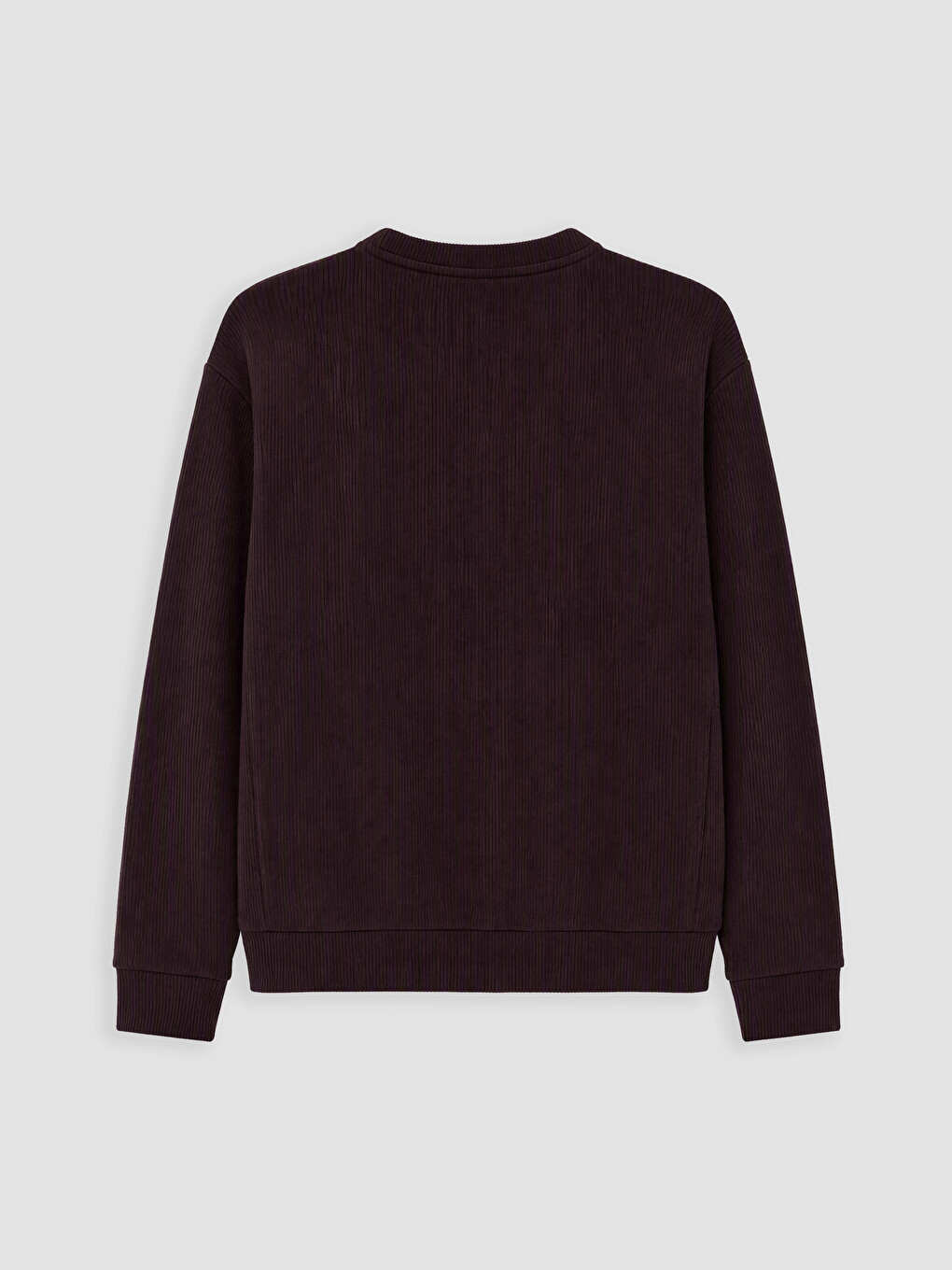 Kahverengi Bisiklet Yaka Erkek Kalın Sweatshirt-2