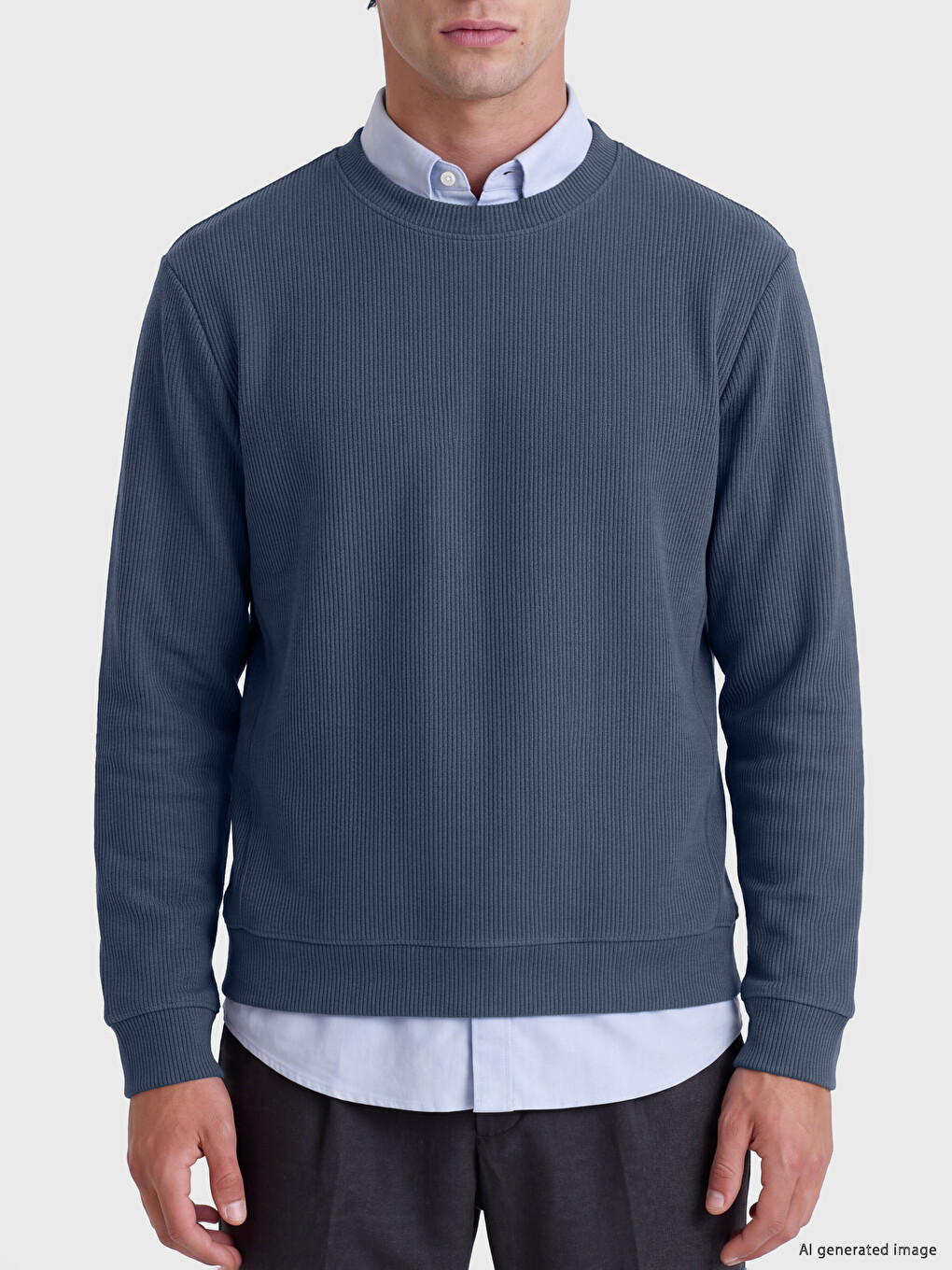 Crew Neck Men's Thick Sweatshirt-2
