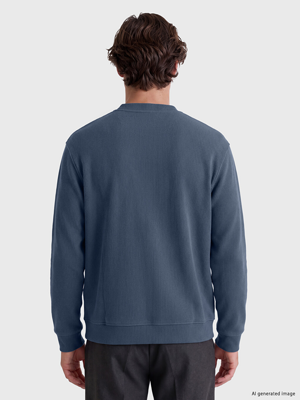 Crew Neck Men's Thick Sweatshirt-3