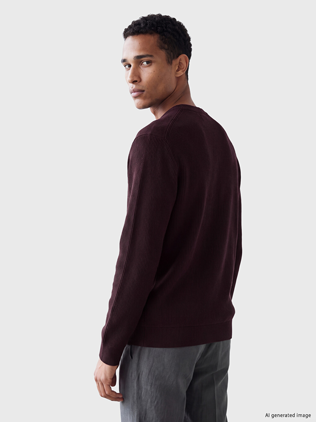 Crew Neck Men's Thick Sweatshirt-2