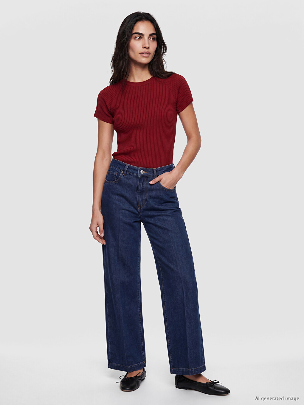 Crew Neck Textured Women's Knitwear Sweater-1