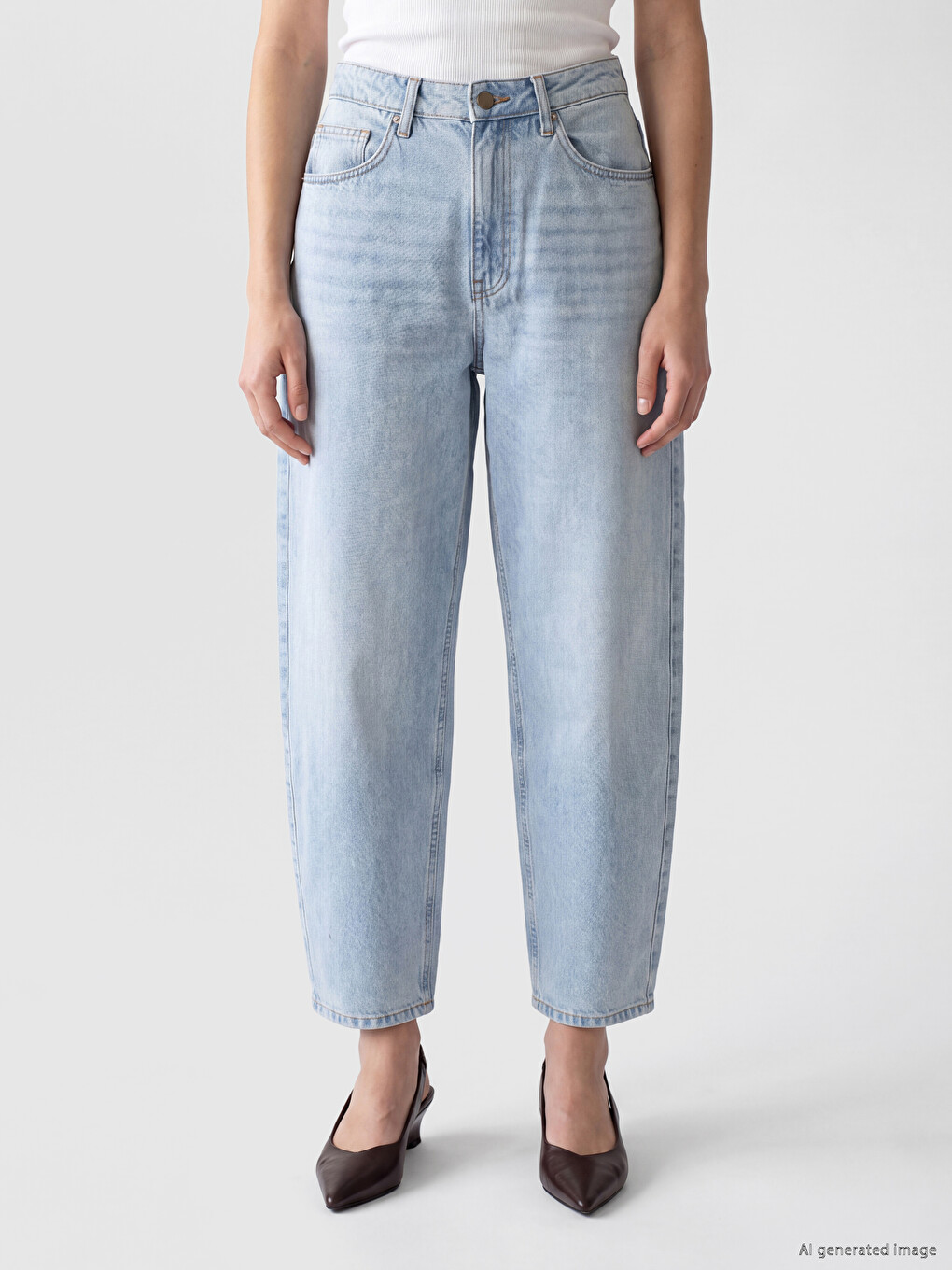 High Waist Regular Fit Women's Jeans-1