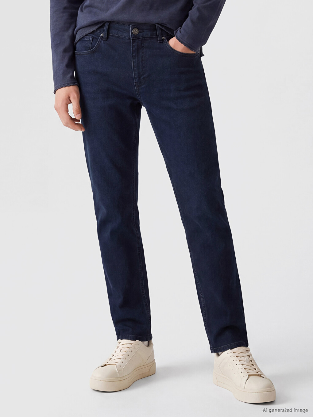 İndigo Regular Fit Esnek Kumaş Jean-1