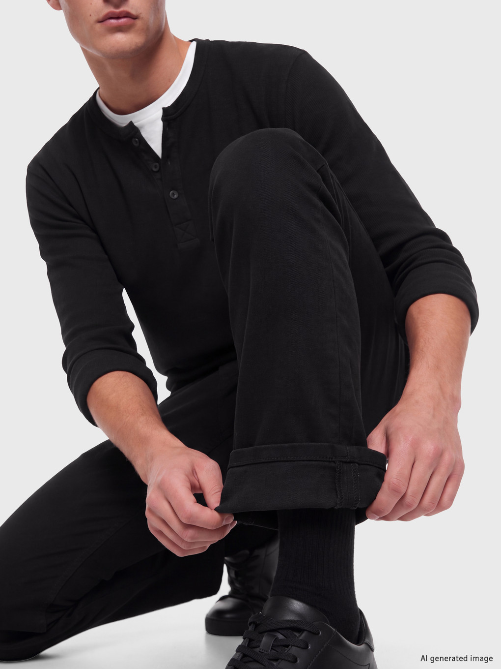 Siyah 779 Regular Fit Şardonlu Jean-2