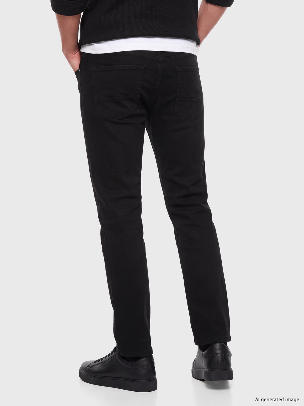 Siyah 779 Regular Fit Şardonlu Jean-3