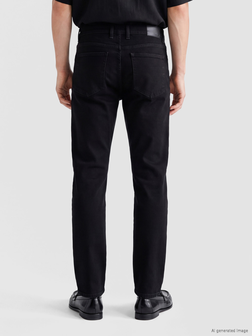 Siyah Regular Fit Kalın Kumaş Jean-2