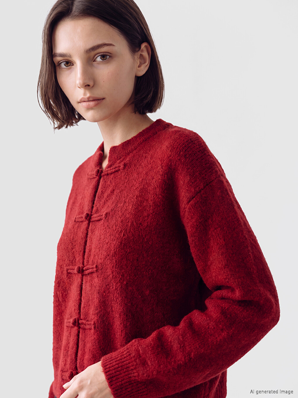 Crew Neck Women's Knitwear Cardigan-2